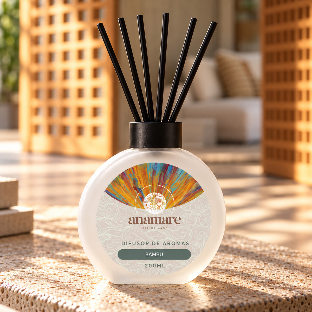 Difusor de Aromas Anamare 200 mL Bambu, de perto, do Kit Layering Bambu + Capim Limão