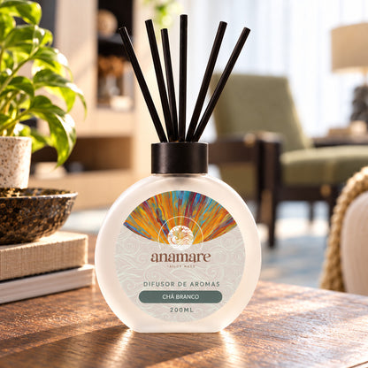 Difusor de Aromas Anamare 200 mL Chá Branco, de perto, do Kit Layering Chá Branco + Lavanda