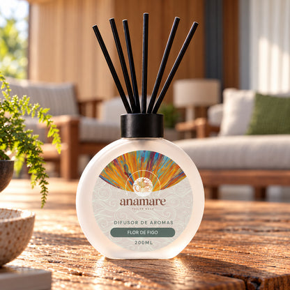Difusor de Aromas Anamare 200 mL Flor de Figo, de perto, do Kit Layering Flor de Figo + Champanhe Toast