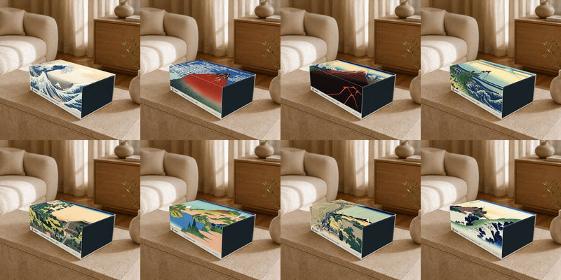 Série Hokusai | Coleção completa | 10 caixas · 30 velas · 10 quadros