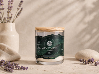 Vela Aromática Bambu Deux 250 g, pote largo de vidro com dois pavios e tampa de madeira